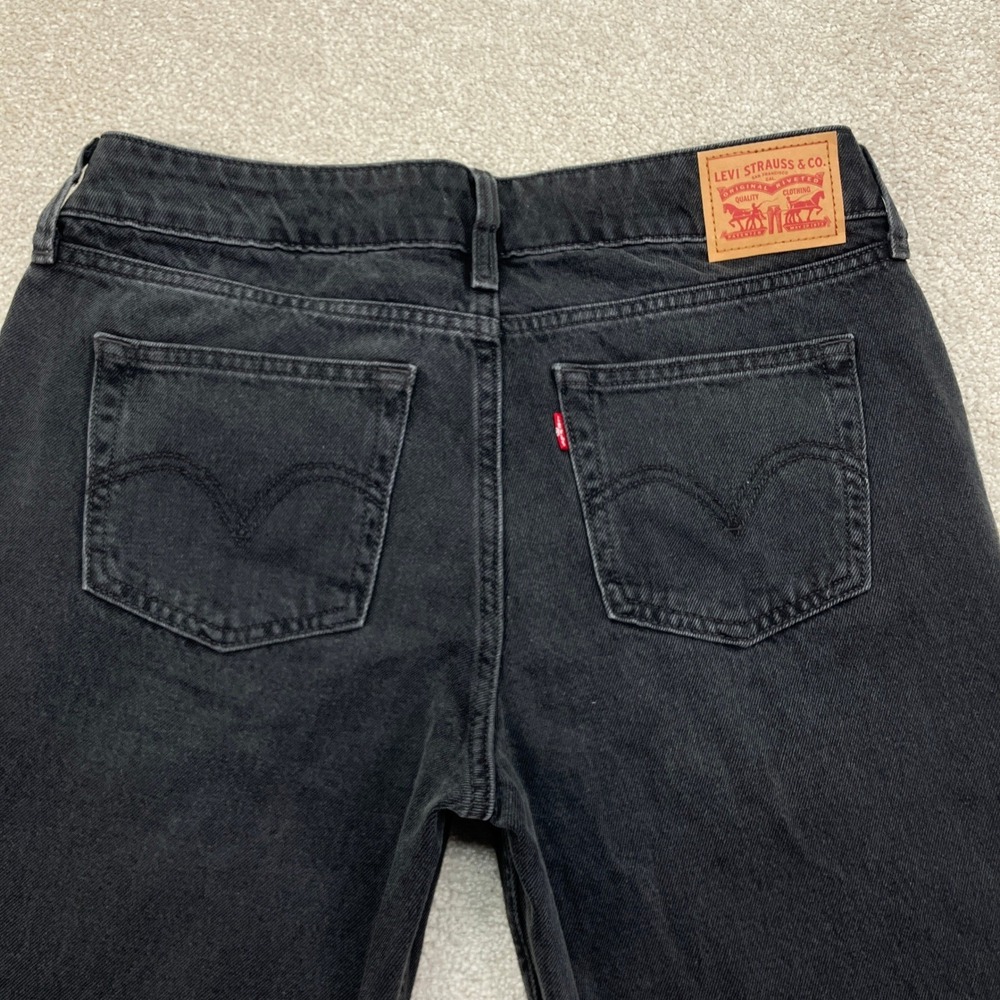 Levi's Womens 30 (33x32) Superlow Wide Leg Jeans Black Denim Grunge Skater Baggy - Picture 9 of 9